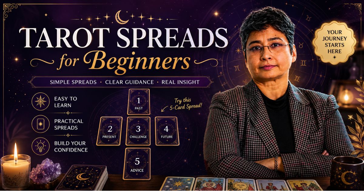 Tarot spreads for beginners with tarot cards laid out for daily, love, 3 card and Celtic Cross readings